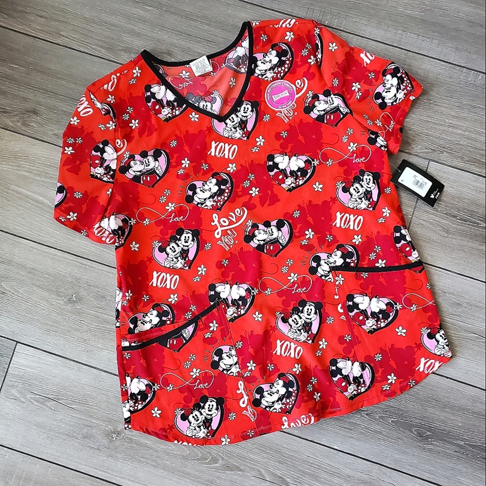New Disney Mickey and Minnie scrub top - Picture 4 of 16